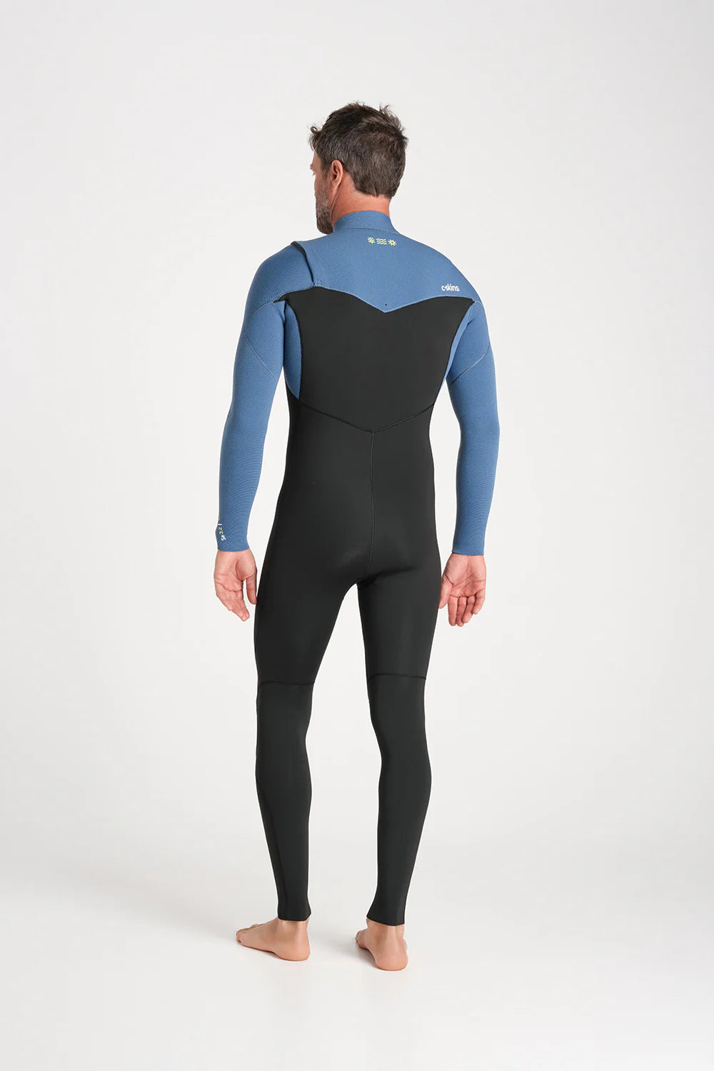 C-skins session men’s wetsuit 4/3 chest zip back view
