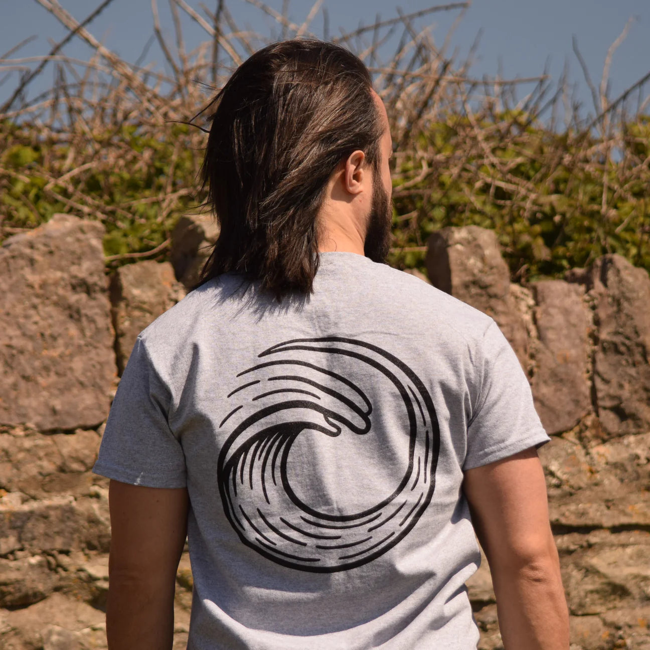 Back of the grey kosin tee