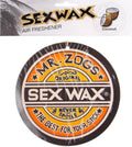 Giant Sex Wax air freshener packaging with branding and product details. Large