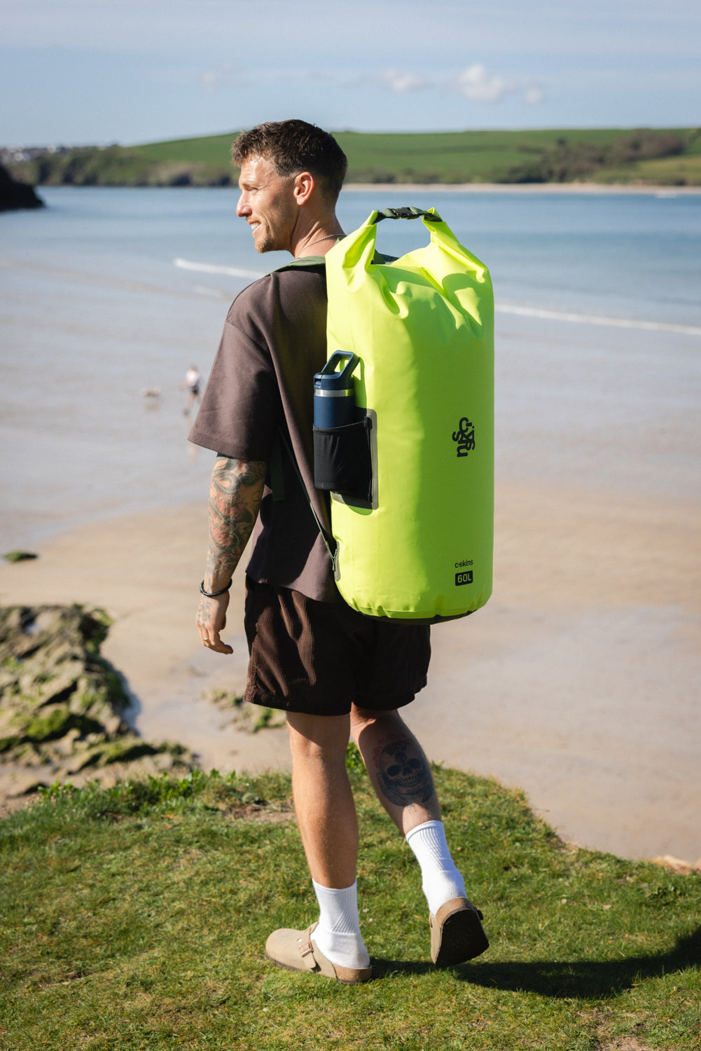 C-Skins Session 60L waterproof dry bag backpack in Flash Green
