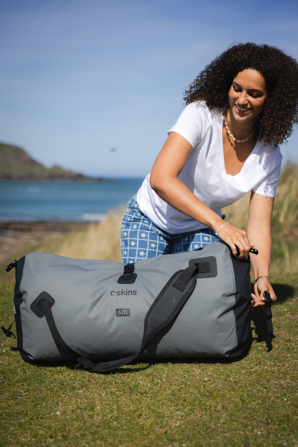 C-Skins Storm Chaser 60L waterproof dry duffel in Storm Grey