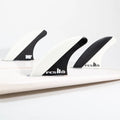 FCS II Mick Fanning Performance Core large thruster fins in black and white