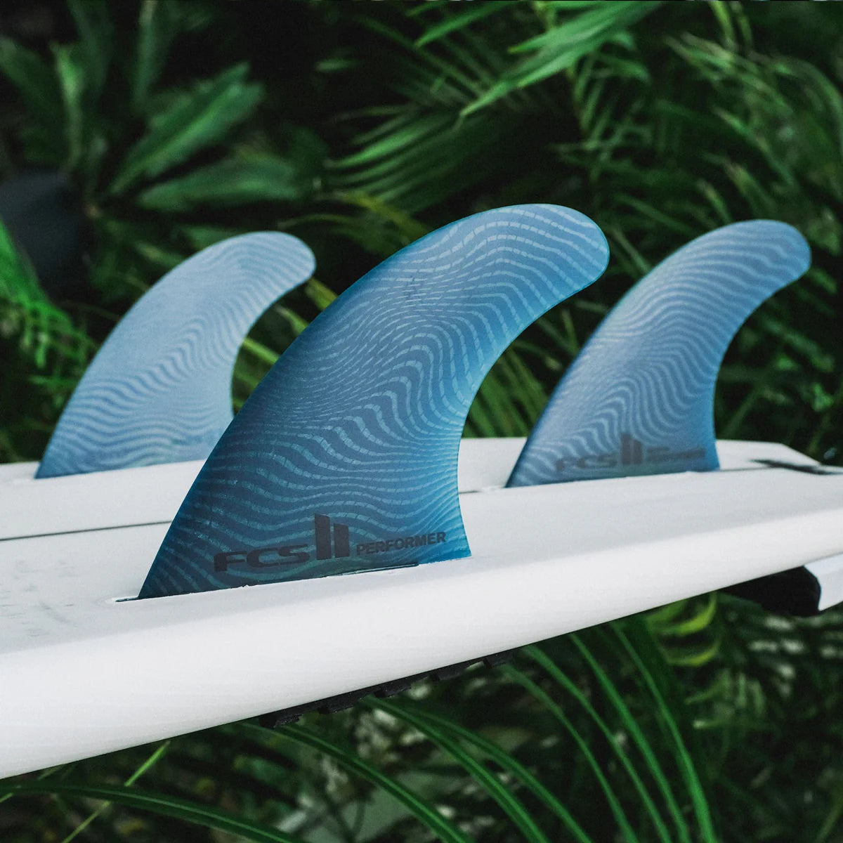 FCS II Performer Neo Glass Eco large thruster fins in Pacific