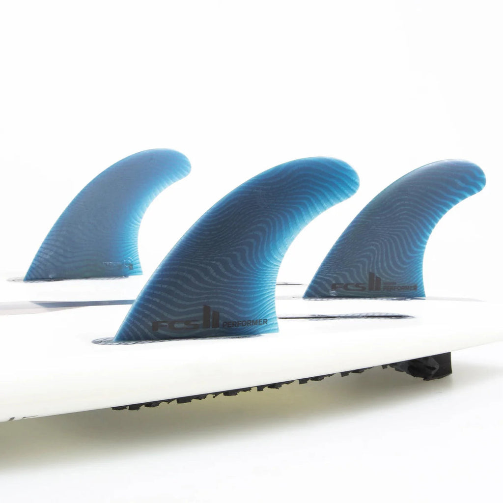 FCS II Performer Neo Glass Eco medium quad rear fins in Pacific