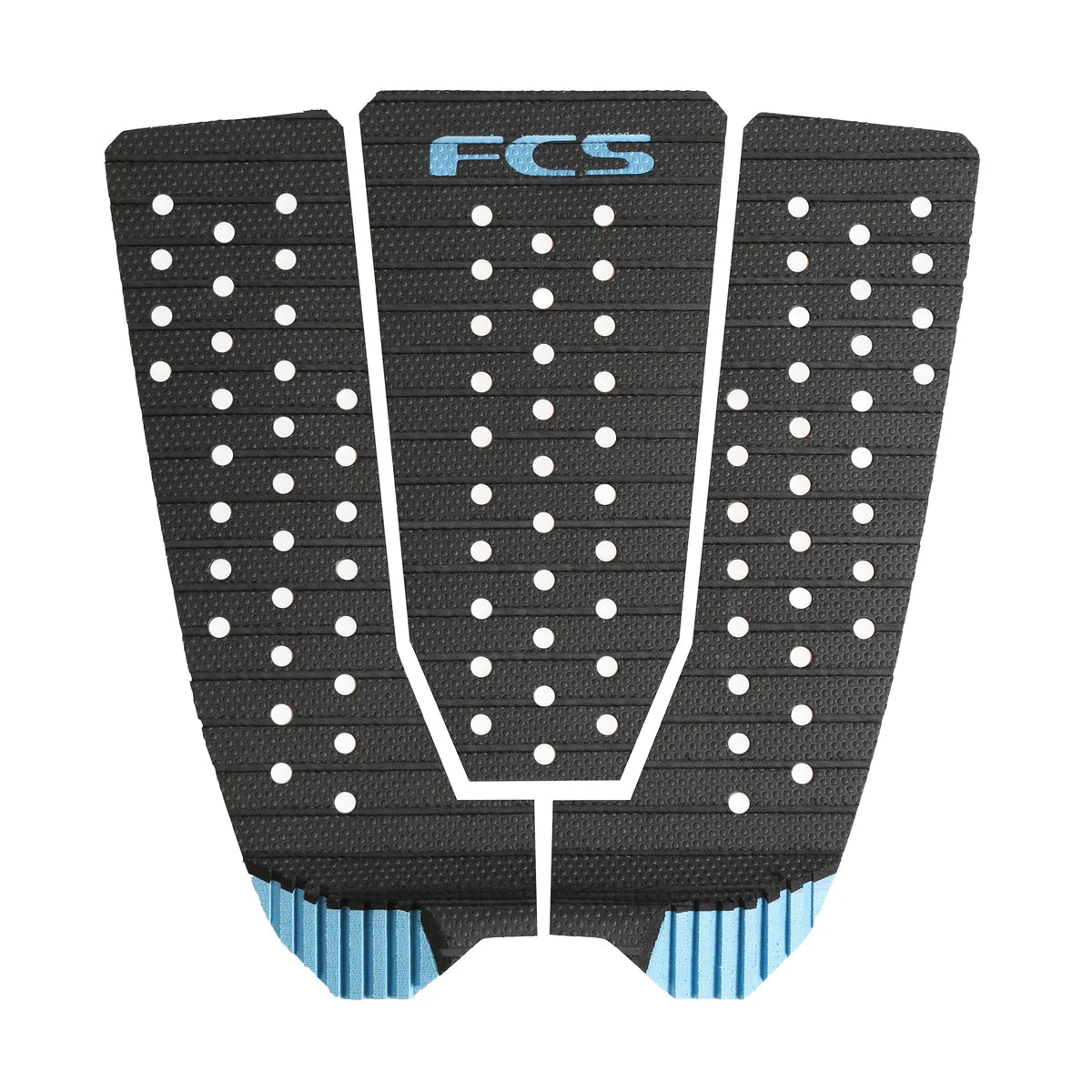 FCS Kolohe Andino Tread-Lite tail pad in black and Tranquil Blue
