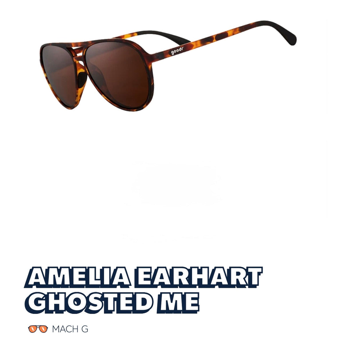 Goodr Mach G Amelia Earhart Ghosted Me sunglasses, product view 1