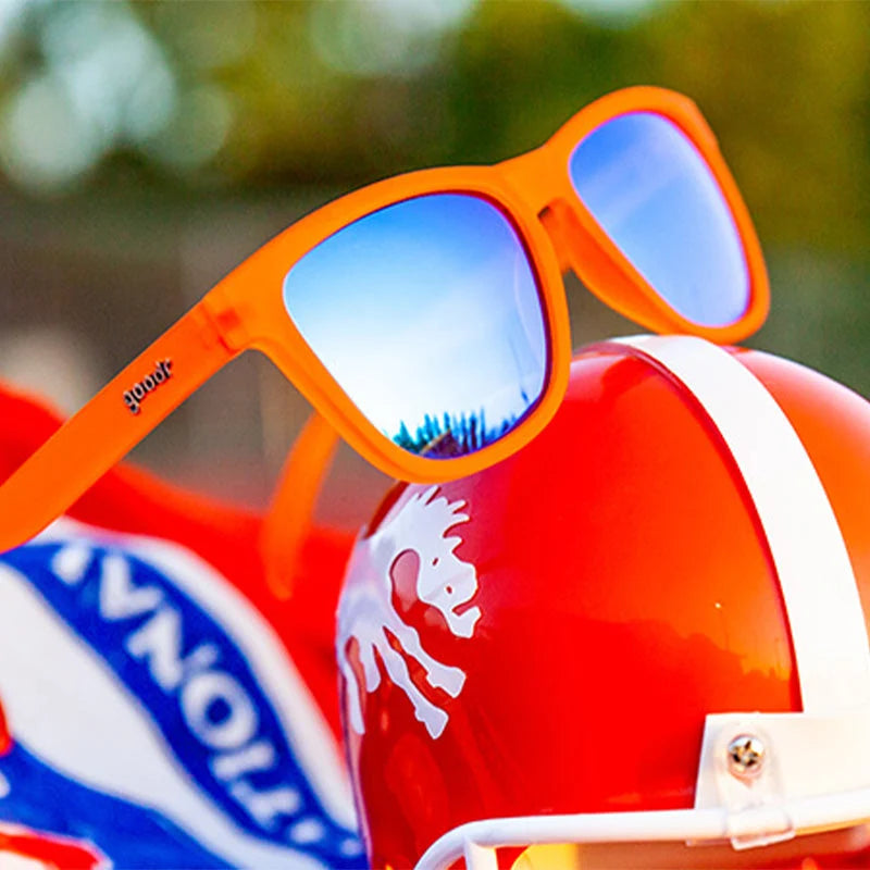Goodr OG Donkey Goggles sunglasses with helmet