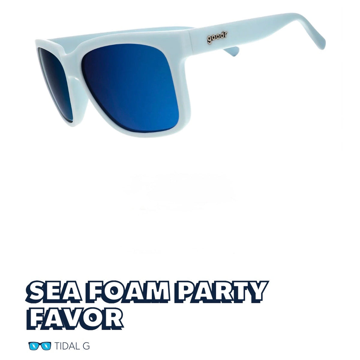 Goodr Sea Foam Party Favour Tidal G sunglasses, product view 1