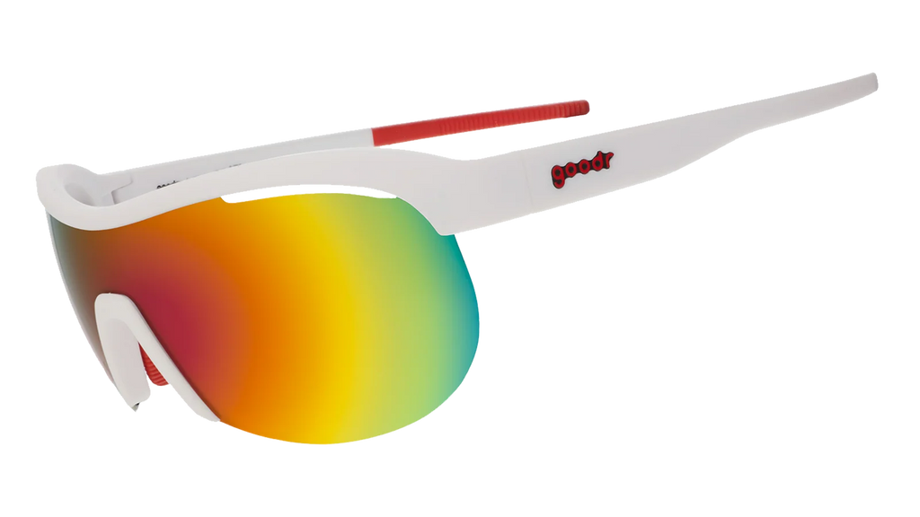 Goodr Sonic G Today’s Special: Eat My Dust sunglasses, front side view