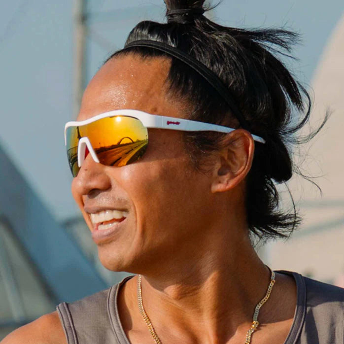 Goodr Sonic G Today’s Special: Eat My Dust sunglasses, model view