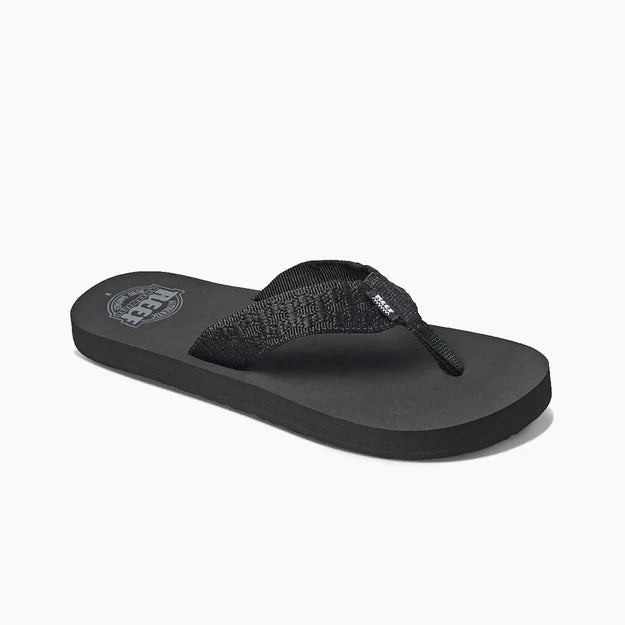 Reef Smoothy men’s flip flop in black, front view