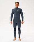 Ripcurl Men’s E-Bomb 3/2 Zip Free Wetsuit in Iron, front view
