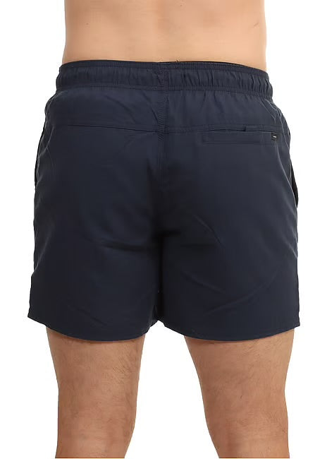 Ripcurl Men’s Offset 15 inch Volley Shorts in navy, back view