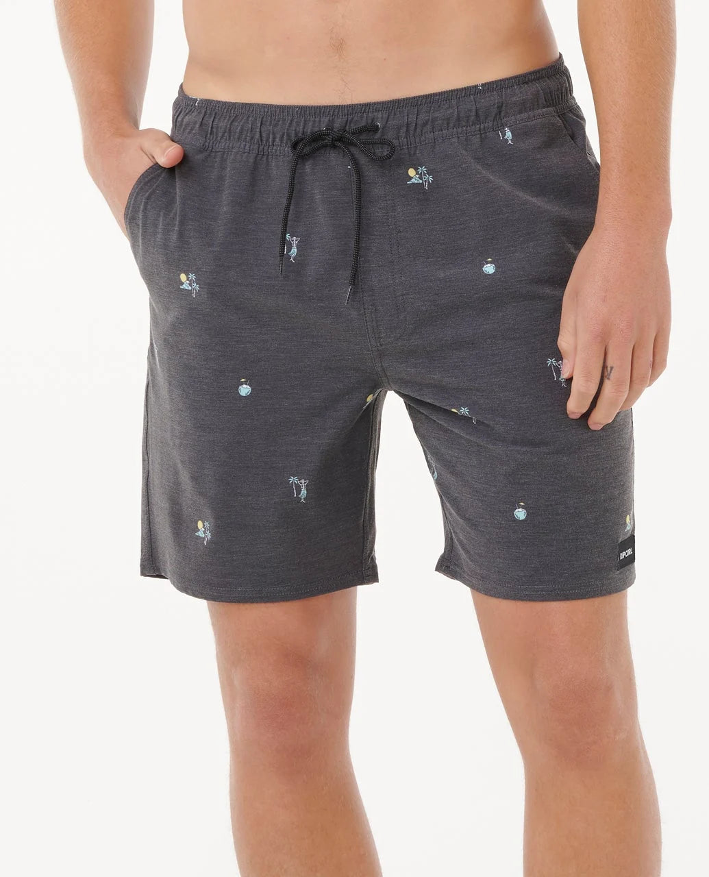Ripcurl Men’s Skelly Breach Volley Shorts, close detail