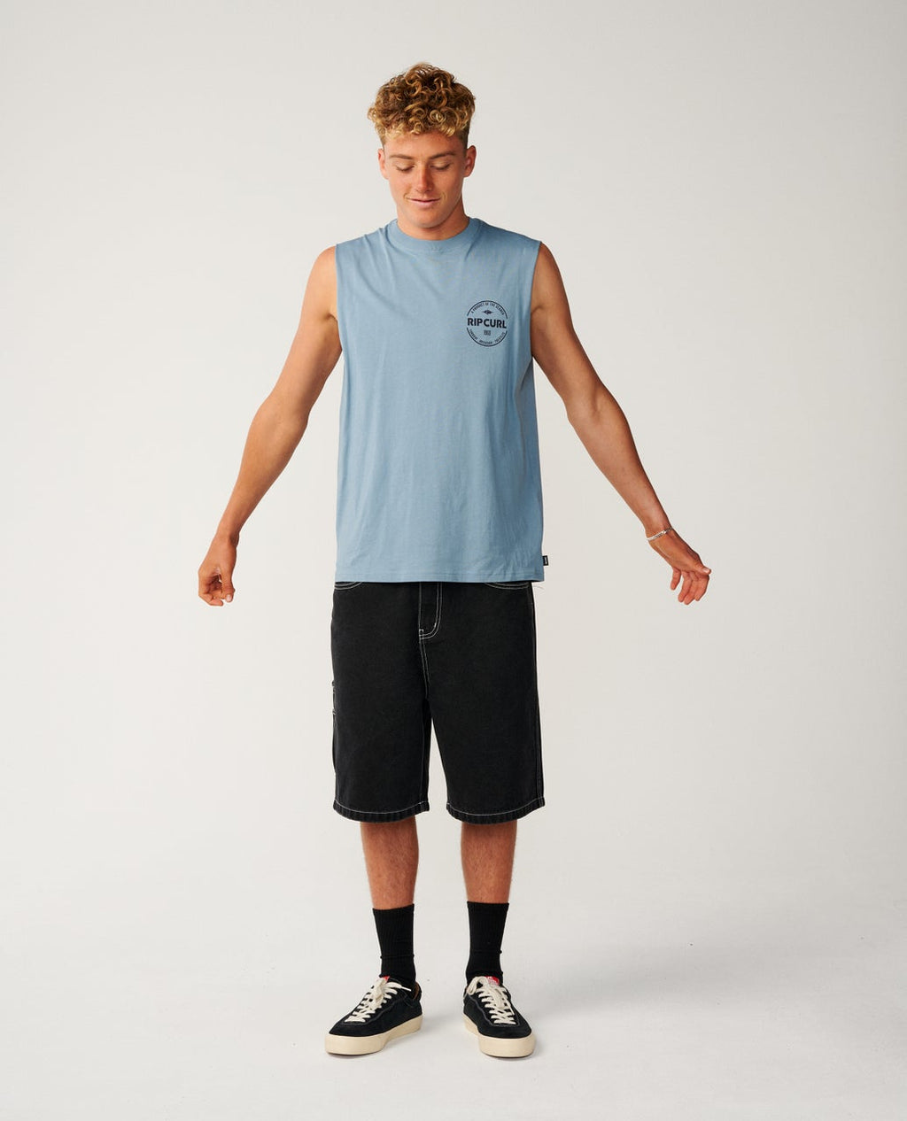 Ripcurl Men’s Staple Muscle in Citadel Blue, full view