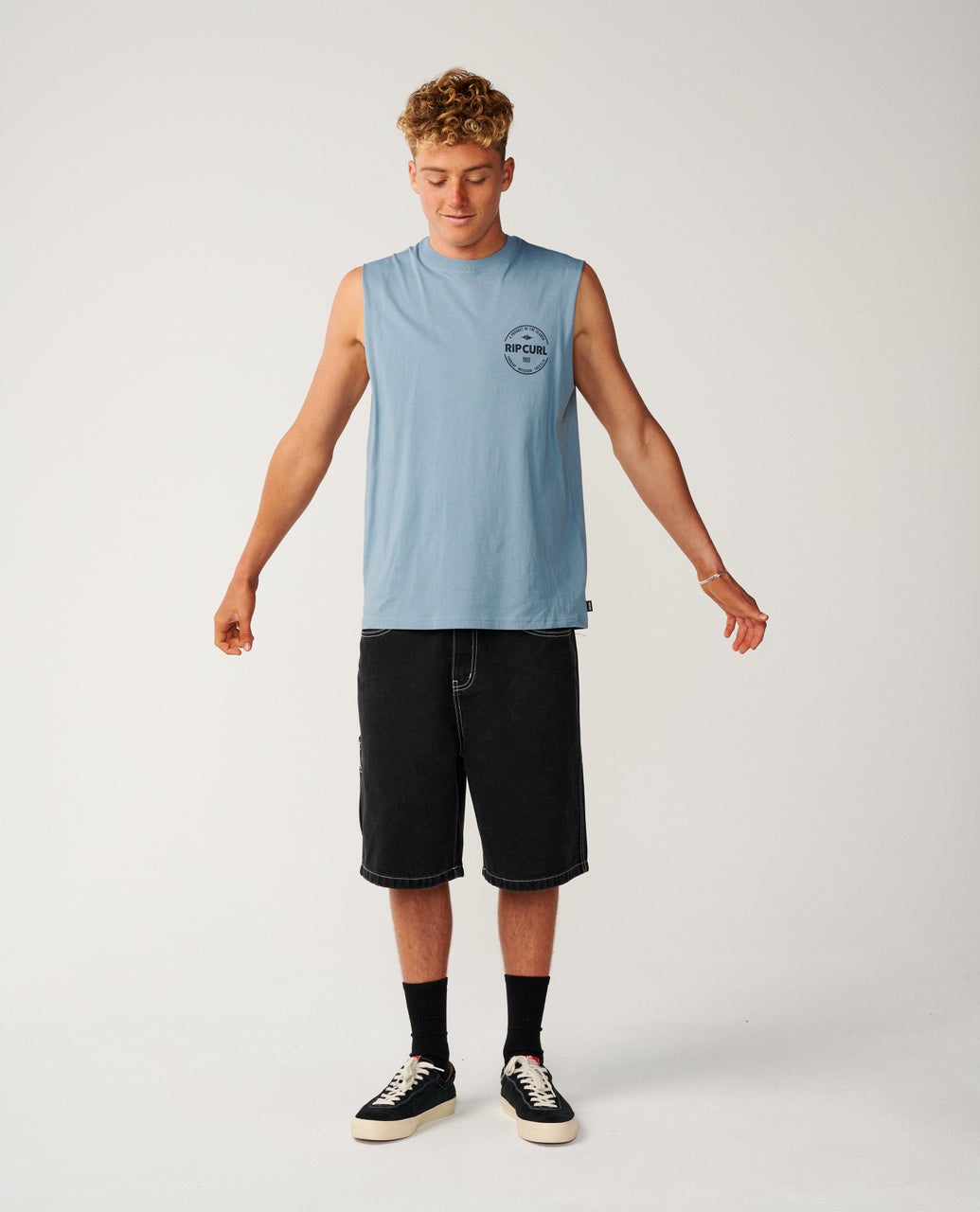 Ripcurl Men’s Staple Muscle in Citadel Blue, full view