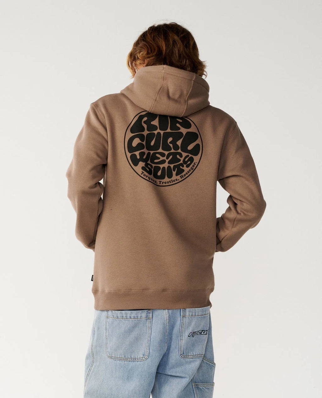 Ripcurl Men’s Wetsuit Icon Hoodie in walnut, back view