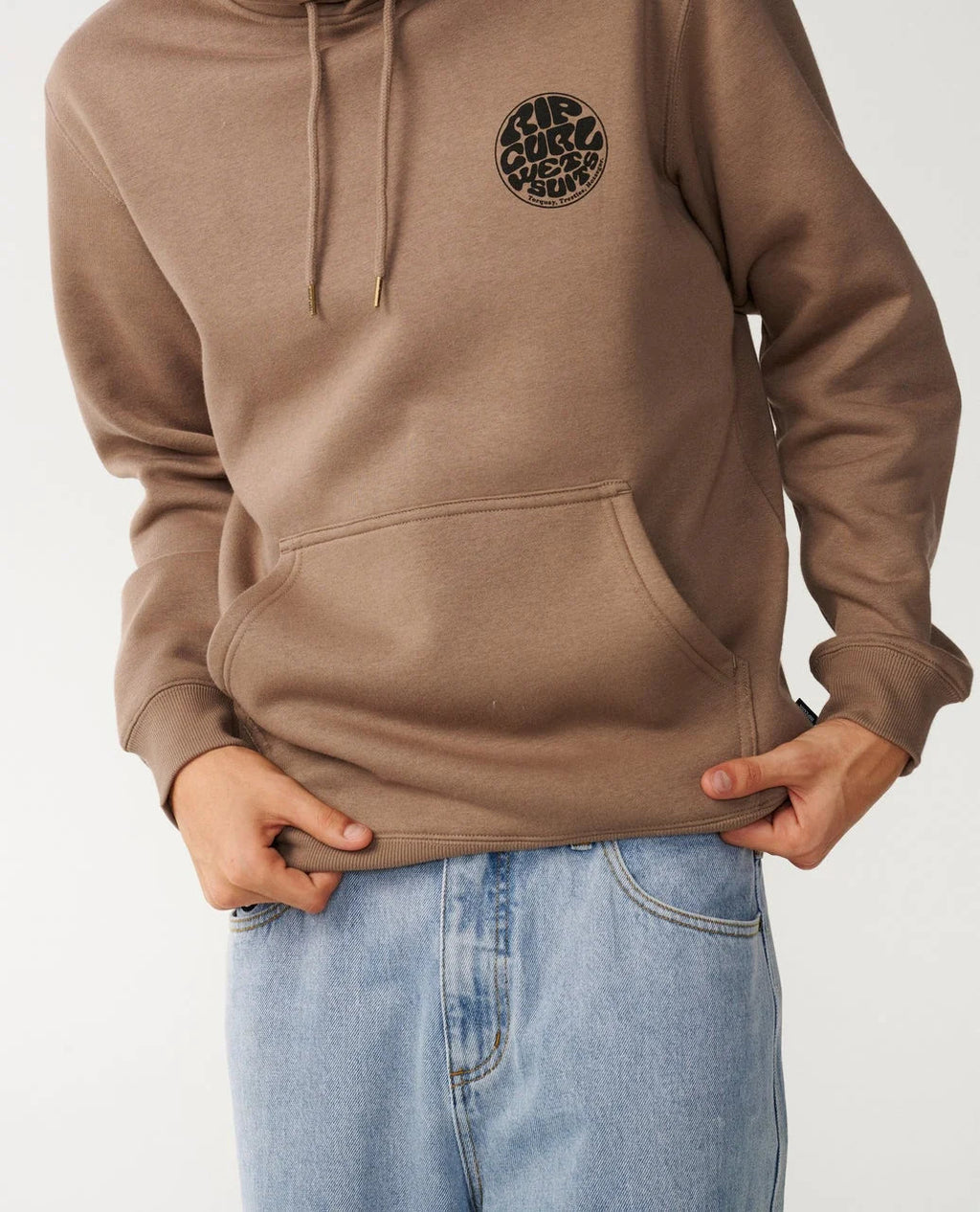 Ripcurl Men’s Wetsuit Icon Hoodie in walnut, detail view