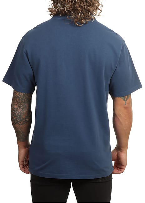 Ripcurl Premium Surf Wettie Polo in light navy, back view