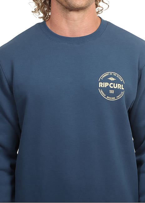 Ripcurl Staple Crew in light navy, close view