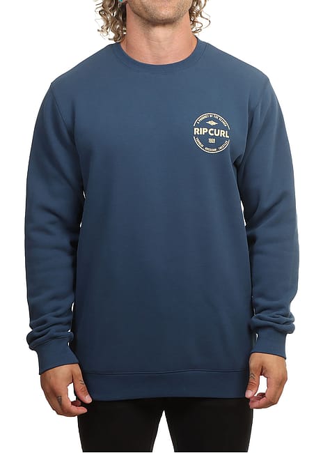 Ripcurl Staple Crew in light navy, front view