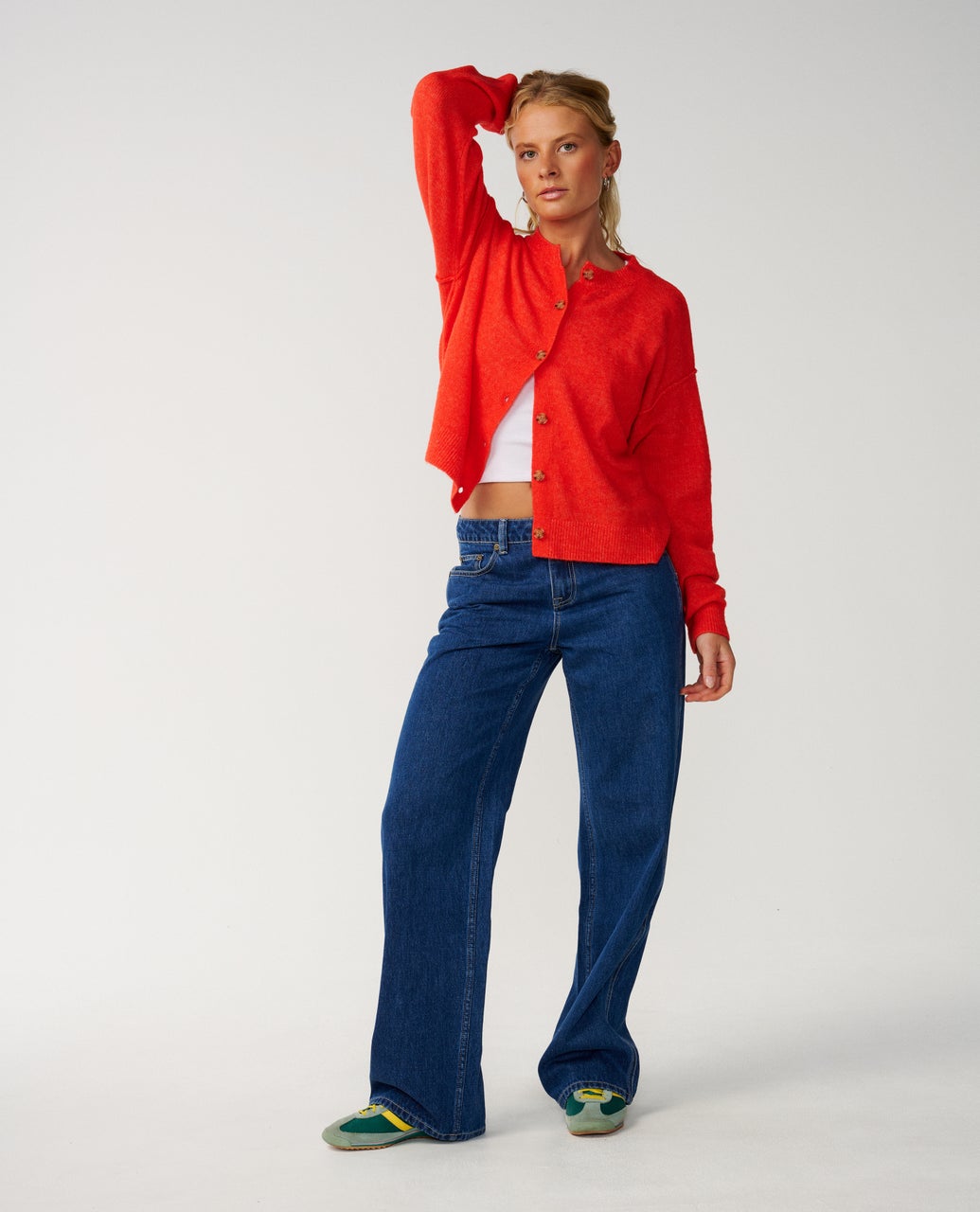 Ripcurl Women’s Emily Cardigan in red, full view