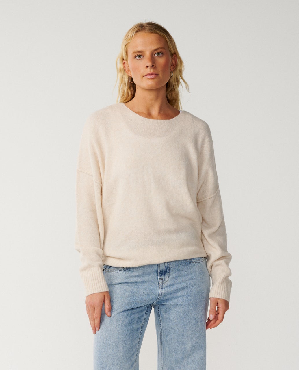 Ripcurl Women’s Emily Sweater in Ecru Marle, front view
