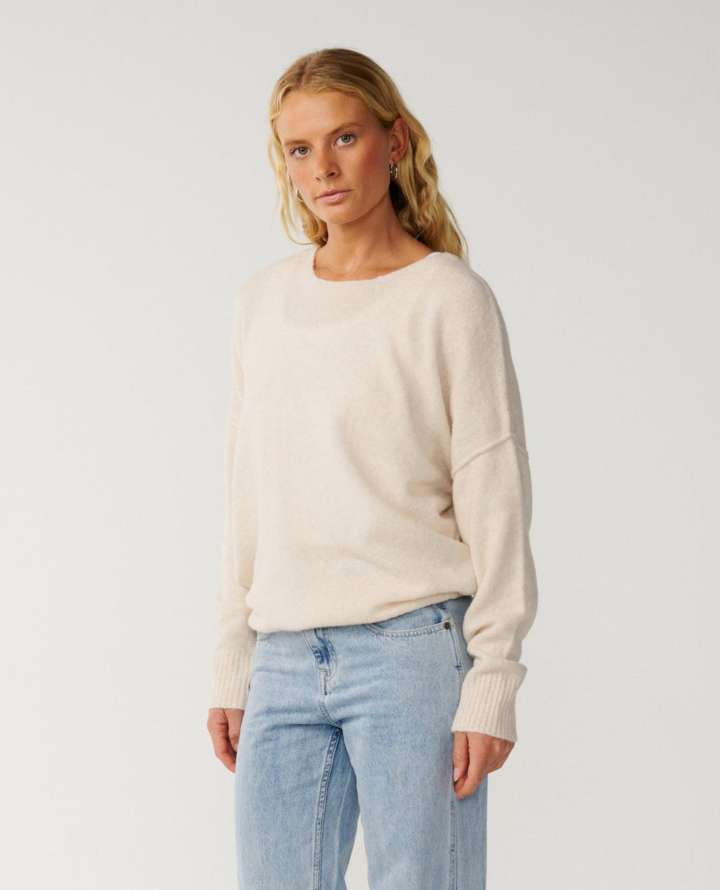 Ripcurl Women’s Emily Sweater in Ecru Marle, side view
