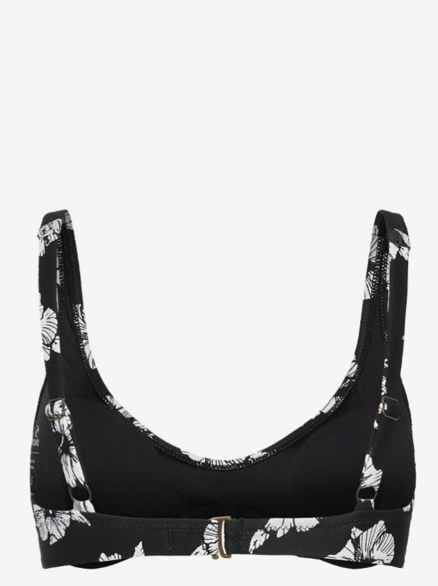 Ripcurl Women’s Party Wave Multi Fit Bikini Top in black and white, product view 2