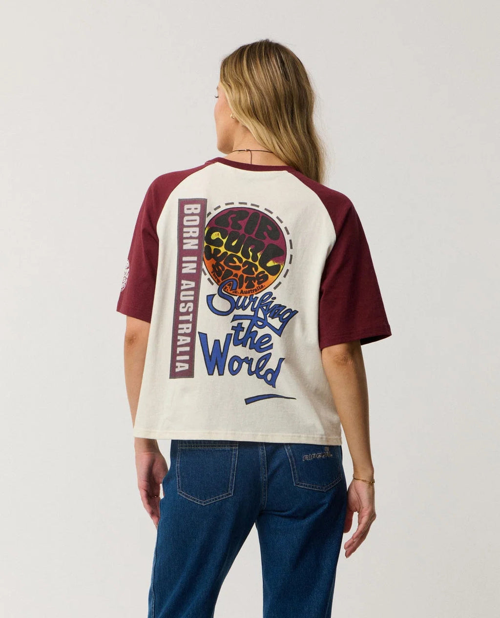 Ripcurl Women’s Surf The World Boxy Tee, back view