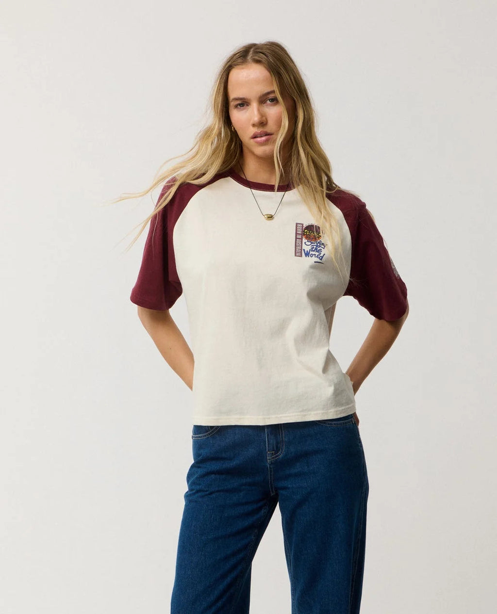 Ripcurl Women’s Surf The World Boxy Tee, front view