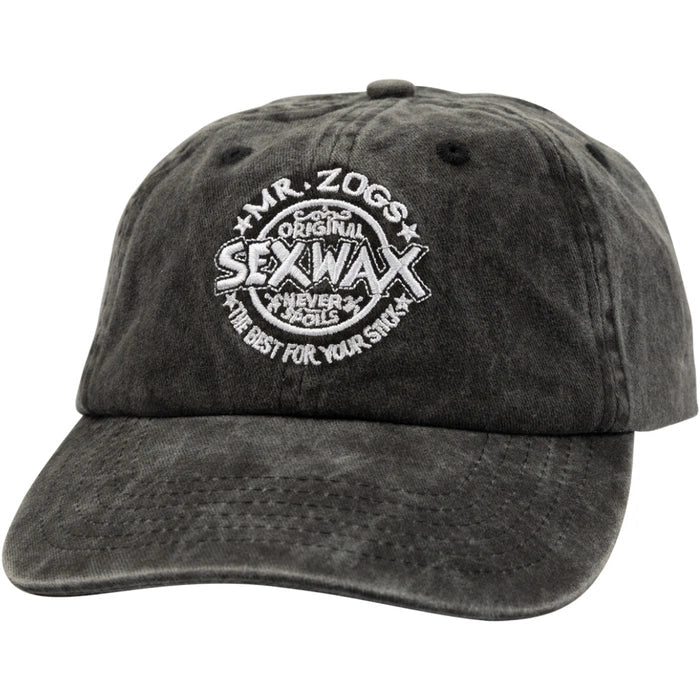 Sex Wax 6 panel cap in black and slate with embroidered logo