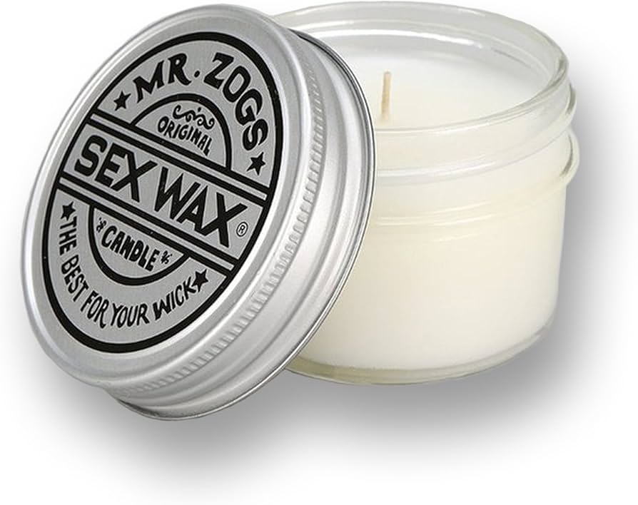 Sex Wax scented candle in clear glass jar