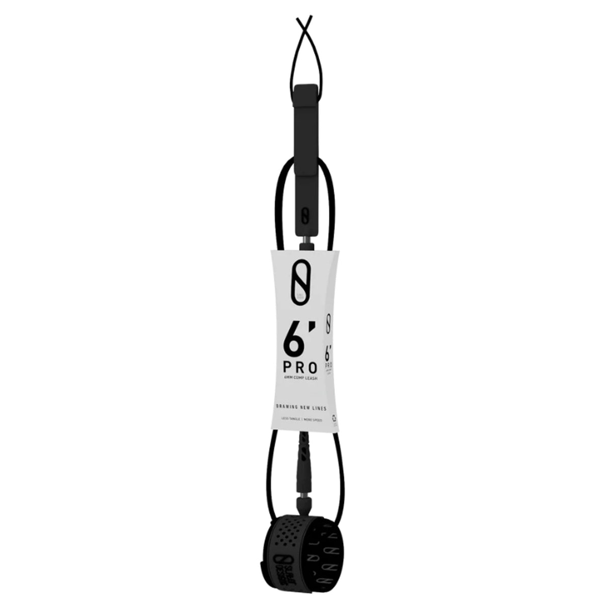 Slater Designs 6ft 6mm Pro Comp surfboard leash in black