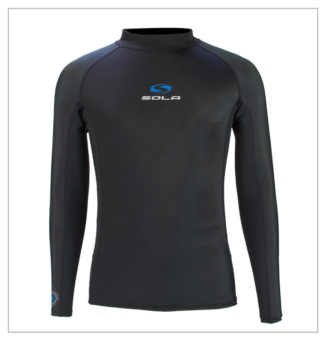 Sola men’s long sleeve rash vest in black