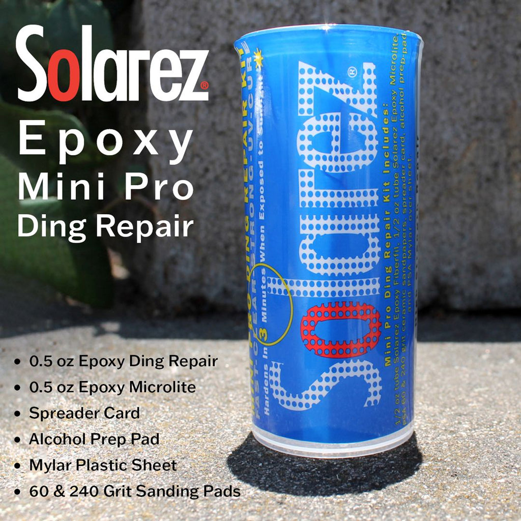 Solarez Mini Travel Kit epoxy surfboard repair contents