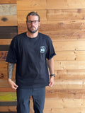 Starborn Fuck Average black unisex tee front view, relaxed boxy fit