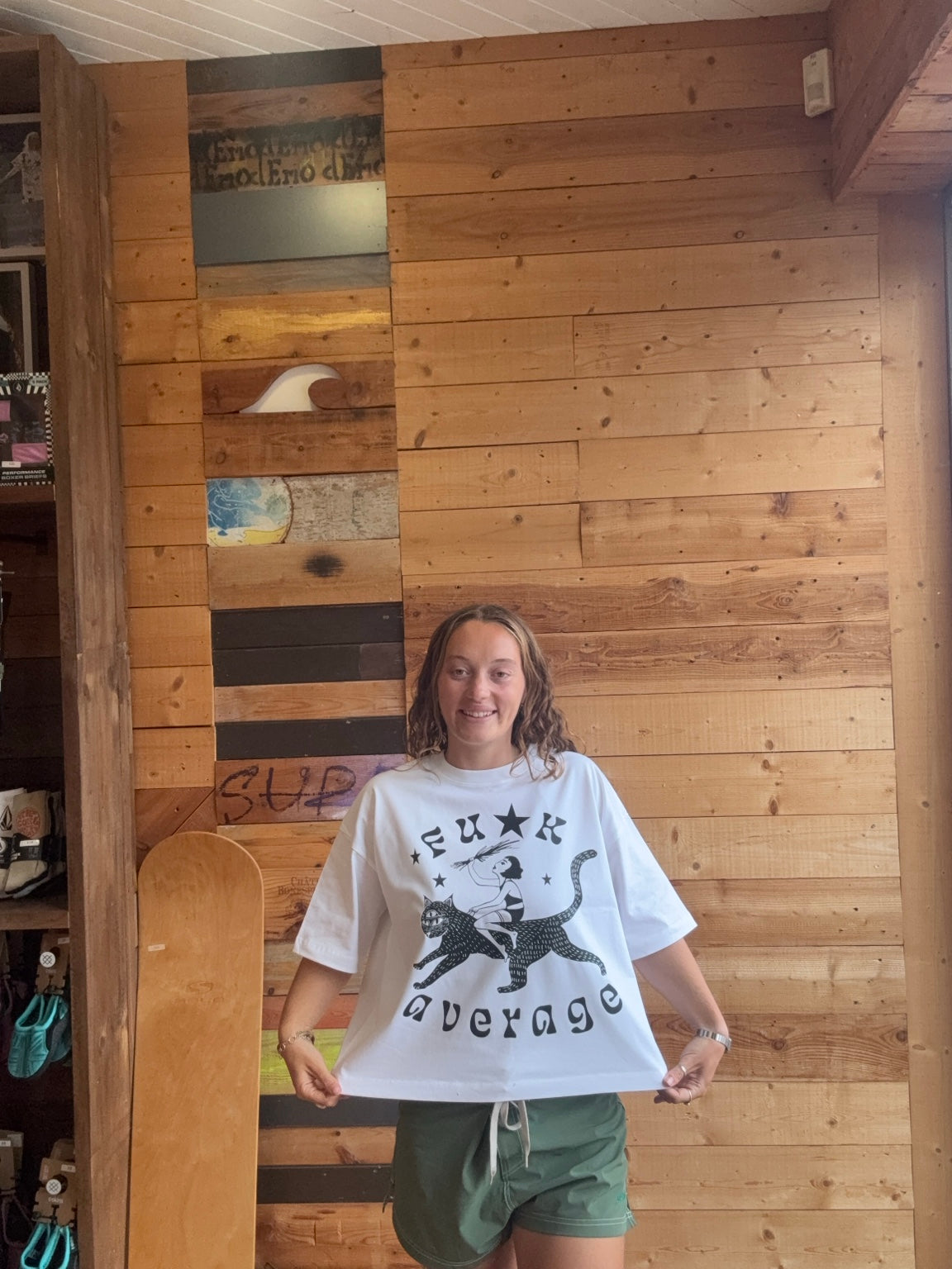 Starborn Fuck Average white women's cropped tee relaxed fit