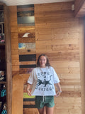 Starborn Fuck Average white women's cropped tee front view