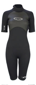 TWF XT3 women’s 3/2 back zip shortie wetsuit, product view 1