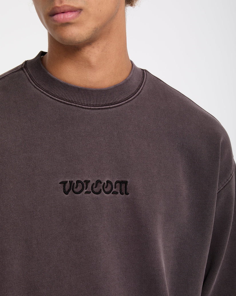 Volcom Big Stone Crew in Raisin, chest detail