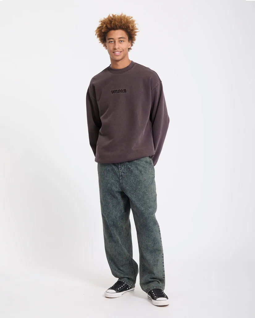 Volcom Big Stone Crew in Raisin, front product view