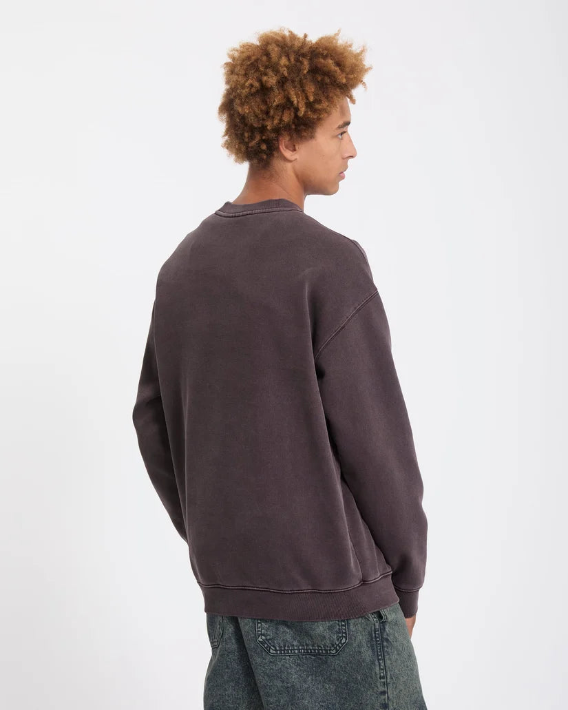 Volcom Big Stone Crew in Raisin, model back view
