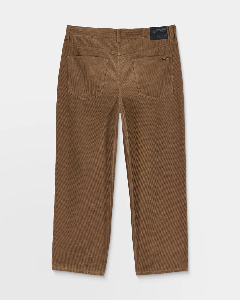 Volcom Billow Tapered Cord trousers in Ermine, back product view