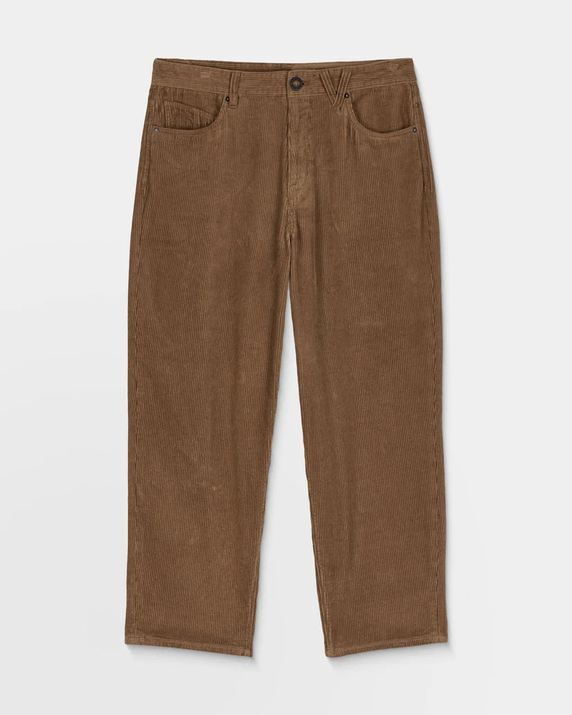 Volcom Billow Tapered Cord trousers in Ermine, front product view