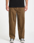 Volcom Billow Tapered Cord trousers in Ermine, model front view
