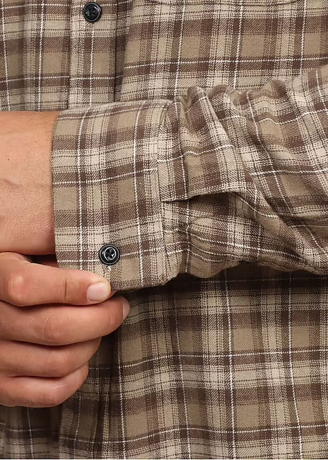 Volcom Caden Plaid Shirt, cuff detail