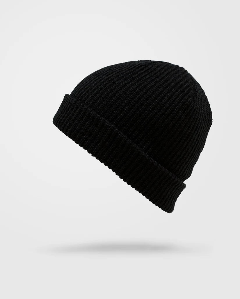 Volcom Full Stone Beanie for kids in black, back view