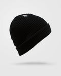 Volcom Full Stone Beanie for kids in black, front view