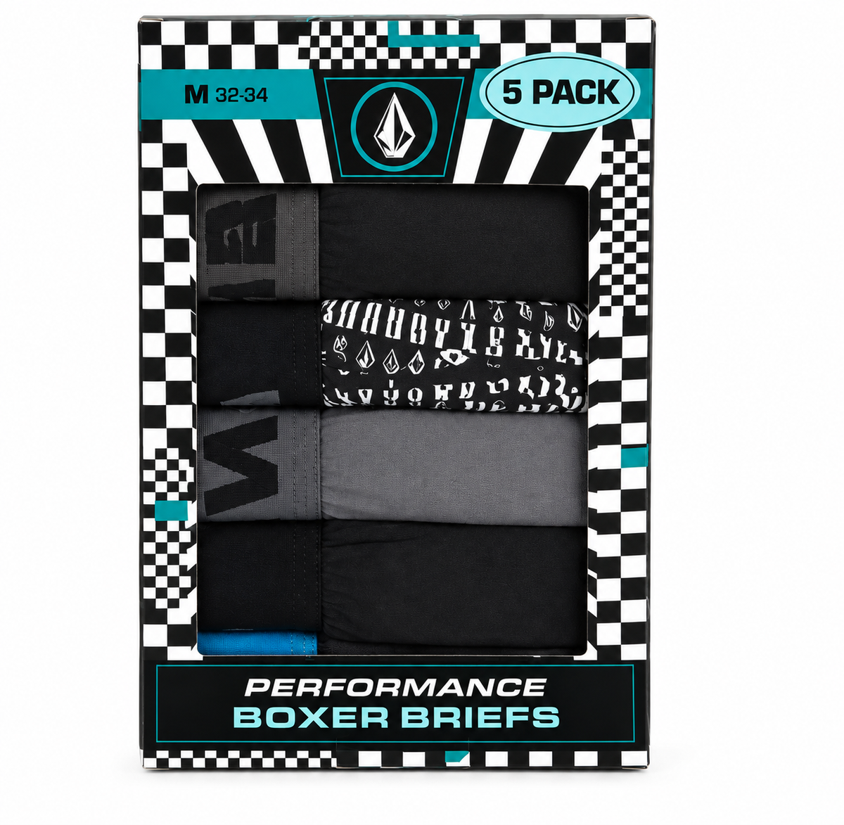 Volcom Performance Boxer Brief 5-Pack - Black White